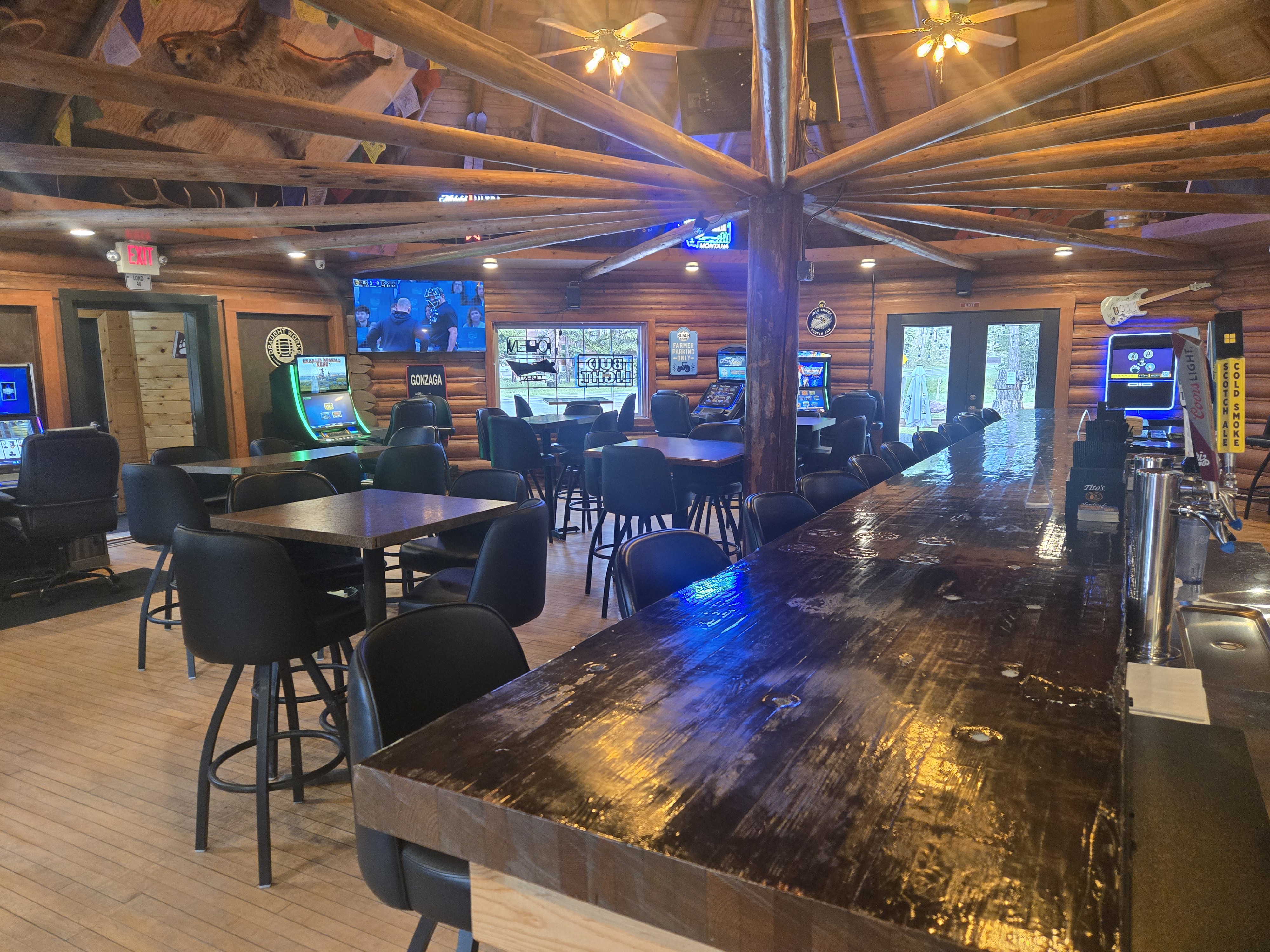 Mountain lodge atmosphere at Basecamp in Seeley Lake Montana