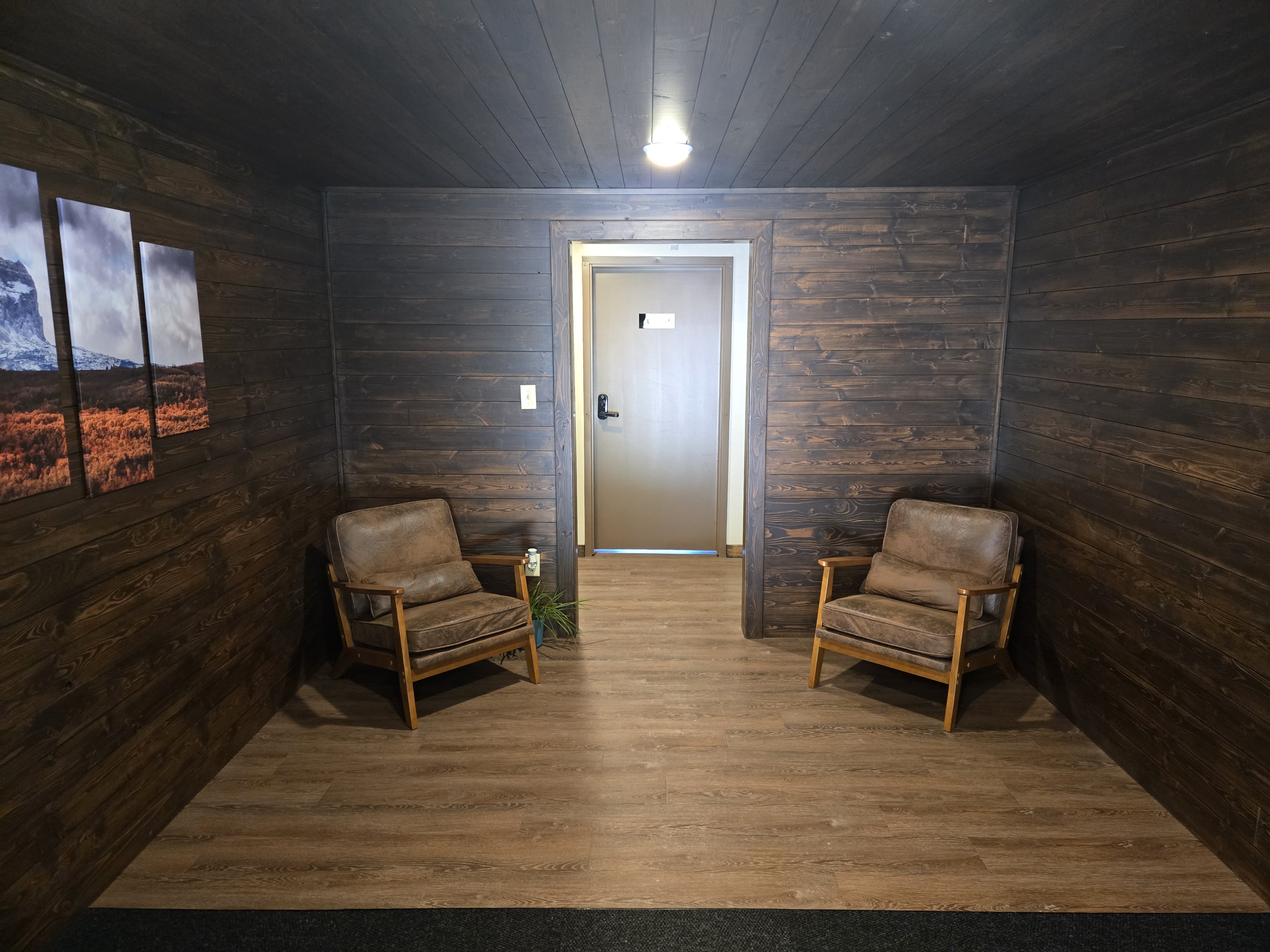Hotel entrance at Basecamp in Seeley Lake Montana