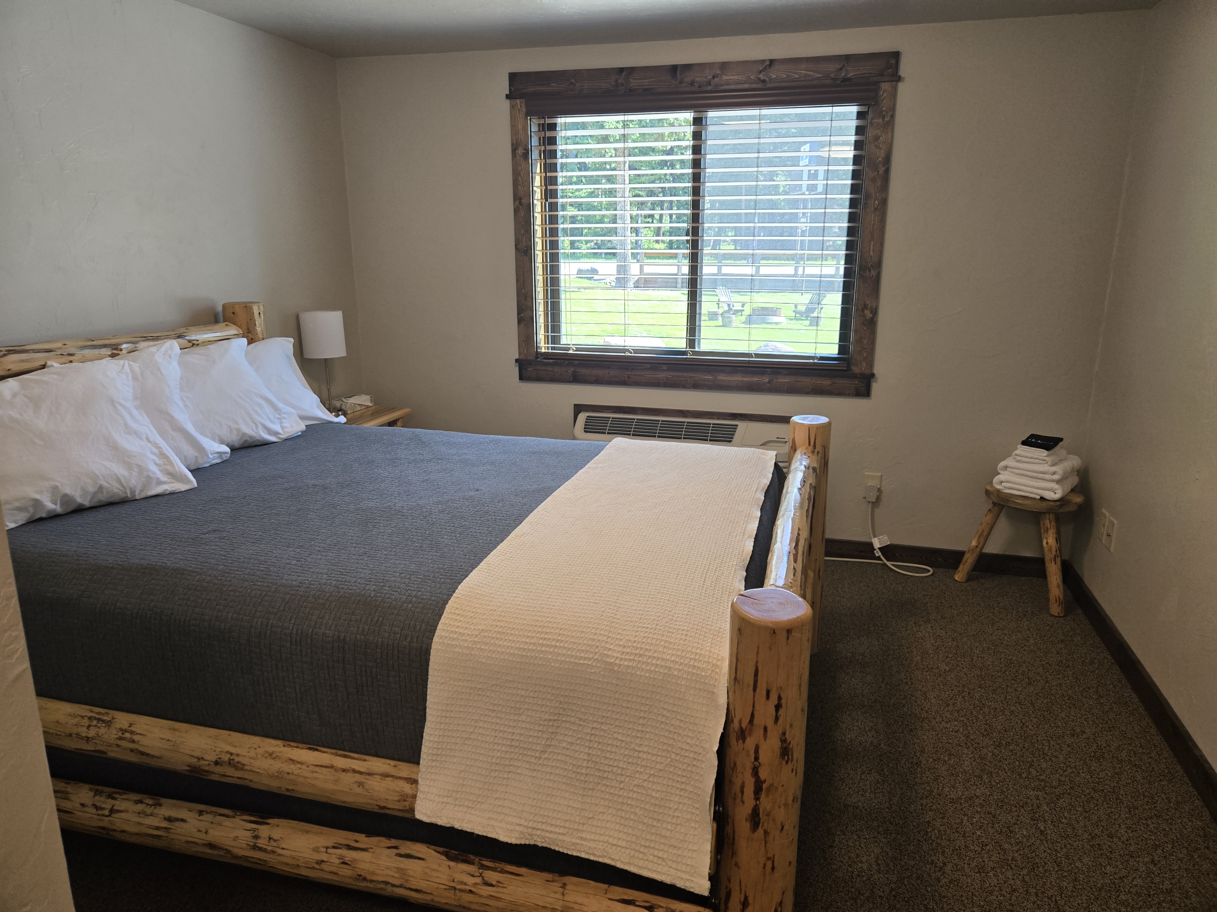 Hotel room at Basecamp in Seeley Lake Montana